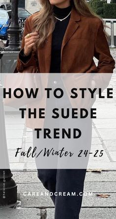 Find your perfect suede pieces and outfit inspirations. From suede jackets, blazers, and trench coats to boots and loafers, discover the suede trend 2024 with our guide. With curated fall winter outfits in shades of brown, tan, and beige, we present the suede outfit women will love, encapsulating the hottest fall fashion and fall trends. Suede jacket outfit ideas. Brown Suede Trench Coat Outfit, Tan Trench Coat Outfit Winter, Suede Purse Outfit, Suede Jacket Outfit 2024, Suede Blazer Outfit Women, Suede Outfit Women, Caramel Blazer Outfit, Tan Suede Jacket Outfit, Tan Leather Jacket Outfit