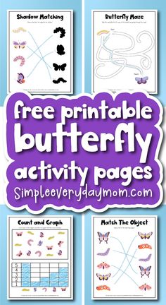 butterfly activities for kids to practice their handwriting and numbers with the free printable butterfly activity pages