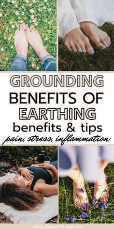 collage of women practicing earthing for grounding benefits Benefits Of Grounding Yourself, Benefits Of Grounding, Natural Surfaces, Improving Sleep, Grounding Meditation, Reiki Room, Nature Healing, Grounding Exercises, Cleaning Your Ears