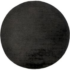 a black round rug on a white background