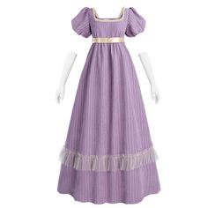 PRICES MAY VARY. ♡[FABRIC]- Crafted from soft flannelette, the piece is enhanced with a smocked bodice and glod ribbon belt closure for added texture. It is a combination of elegance and romance. Package includes the purple renaissance dress, a pair of white wedding gloves, a glod ribbon belt and gemstone brooch. ♡[INSPIRATION]- This victorian dress from draws inspiration from Regency-era art and design. It also draws on many images that have appeared in classic movies: Pride and Prejudice dress Pride And Prejudice Dress, Regency Dress Jane Austen, Women Ball Gown, Jane Austen Dress, Regency Costume, Regency Dresses, Southern Belle Dress, Victorian Gown, Regency Gown