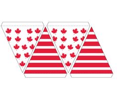 the canadian flag bunting is cut out and placed on top of each other, with maple