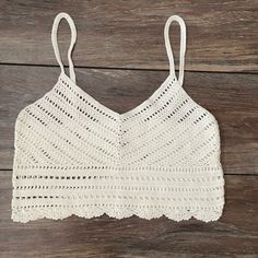 H&M, Crochet Crop Top, Size:S, Color:Cream New With Tags (Never Worn) H&m Summer Beach Tops, Cream Crochet Top For Summer, Beige Crochet Lace Cotton Crop Top, White Cotton Crochet Cami Top, Summer Cream Crochet Top, Beige Cotton Crochet Lace Crop Top, Beige Cotton Crop Top With Crochet Lace, H&m White Beach Top, White H&m Tops For The Beach