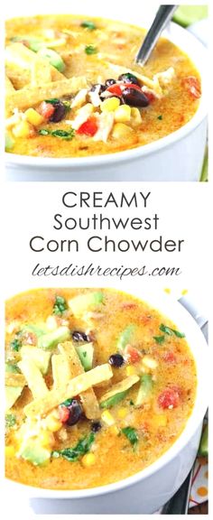 two bowls filled with creamy southwest corn chow