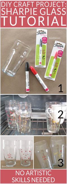 the instructions for how to make sharpie glasses with markers and other items in them