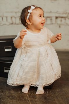 White Cotton Baptism Dress Girls Baptism Gown Baby Girl | Etsy Short Sleeve First Communion Dress, Cream Short Sleeve Fitted Baptism Dress, Elegant White Dress For First Birthday, Fitted Spring Baptism Dress For First Birthday, White Elegant Baptism Dress For First Birthday, Elegant White Baptism Dress For First Birthday, Fitted Cream Dress For First Birthday, Elegant Cream Dress For First Birthday, Off White Dresses For Baptism