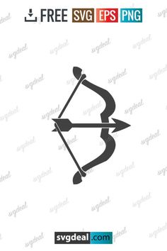 an arrow and bow with the text free svg eps png