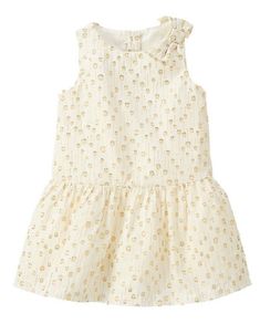 This is a dressy Gymboree Gold Shimmer Dot Dress from the HOLIDAY SHINE collection SUPER FESTIVE DRESS FOR HOLIDAYS, PARTIES, OR SPECIAL OCCASIONS NEW WITH TAGS (Original price: $52.95) AVAILABLE IN SIZE 3T, 4T, or 5T - Buttons in back - Allover woven gold dots - Fully lined with ivory satin - Layered tulle skirt - Approximately knee length - Size 3T includes matching diaper cover Please feel free to contact me if you have any questions. All my items come from a smoke-free and pet-free home. Tha Summer Frocks, Baby Wardrobe, Mom Things, Girls Holiday Dresses, Layered Tulle Skirt, Shimmer Dress, Kid Clothes, Gymboree Girl