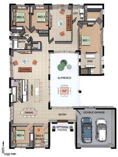 the floor plan for an apartment with two car garages