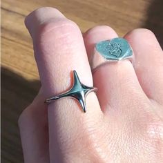 Adorable 18k White Gold Plated 4-Point Star Adjustable Ring! Sweet And Simple! 4 Point Star, Gold Plates, Ring Color, Star Ring, Adjustable Ring, Womens Jewelry Rings, Adjustable Rings, Gold Plate, Jewelry Design