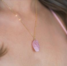 "This raw crystal necklace features a rose quartz stone with a dainty wire wrapped bail and a sparkling chain in the metal of your choice. Rose quartz is connected to the heart chakra and symbolizes love in all forms. Stones are raw and natural will vary in exact shape and size, but will be about 3/4 to 1 and long, and about 1/3 inch wide. You get to pick chain length from drop down menu. If you would like a length that is not listed, just send a message along with your order and I should be abl Pink Rose Quartz Wire-wrapped Necklace, Rose Quartz Crystal Necklaces For Jewelry Making, Pink Rose Quartz Wire Wrapped Necklace, Pink Wire Wrapped Crystal Pendant Necklace, Rose Quartz Pendant Necklace, Rose Quartz Necklace Pendants, Quartz Pendant Necklace, Raw Rose Quartz, Raw Crystal Necklace