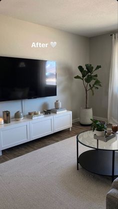 the living room is clean and ready to be used as a tv set or entertainment center