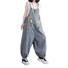 Introducing the 2023 Spring-Summer Collection's city trend baggy painted denim jumpsuit ââ‚?a everlasting classic made for the trendsetters!Why You Need This JumpsuitThis statement piece is textured to bring out the best of contemporary fashion and ageless seattle-sound flair. With its baggy and damaged denim fabric. it's a perfect blend of comfort and sophistication. Plus. the suspenders closure ensures ease and effortless style.Key Highlights: Grunge-Inspired: A classic timeless that captures Baggy Denim Jumpsuit With Pockets For Fall, Relaxed Fit Washed Jumpsuit Overall, Summer Cotton Washed Jumpsuits And Rompers, Trendy Washed Jumpsuits And Rompers For Summer, Spring Cotton Washed Jumpsuits And Rompers, Washed Cotton Jumpsuits And Rompers For Spring, Spring Overalls With Pockets, Trendy Cotton Jumpsuits And Rompers For Summer, Cotton Washed Denim Overall Jumpsuit