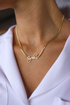 Name Necklace Gold, Picture Necklace, Family Necklace, Gold Name Necklace, Nameplate Necklace, Name Jewelry, Custom Name Necklace, Cuban Chain, Pendant Bracelet