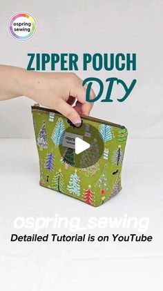 the zipper pouch diy video is being used to make it easier for someone to use