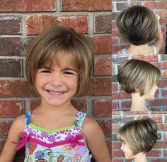 Haircuts For Girls Kids, Kids Bob Haircut, Haircuts For Girls, Bob Haircut For Girls, Cute Bob Haircuts, Tan Skin Blonde Hair, Girls Short Haircuts, Stacked Bob Haircut, Girl Haircut