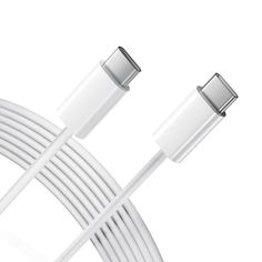 two white cables connected to each other