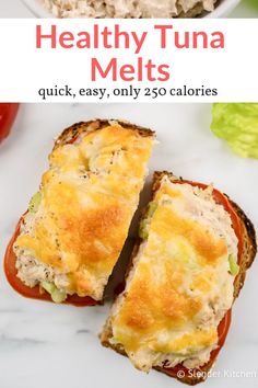 healthy tuna melts are an easy lunch idea that is ready in under 30 minutes