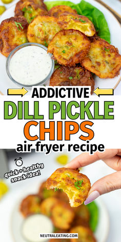 Low Carb Dill Pickle Chips! Healthy Keto Snacks. Air Fryer Pickle Chips, Snacks For A Party, Air Fryer Pickles, Healthy Crunchy Snacks, Fried Pickle Chips, Chicken Vegetable Soup Recipes, Best Low Carb Snacks, Easy Low Carb Snacks, Dill Pickle Chips