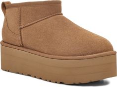 UGG® Classic Ultra Mini Platform Boot (Women) | Nordstrom Casual Boots Womens, Ugg Ultra Mini, Platform Boots Women, Ugg Classic Ultra Mini, Cozy Boots, Sheepskin Boots, Ugg Classic, Classic Mini, Look Casual