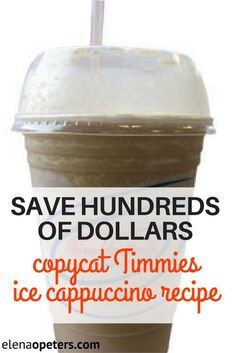 an iced coffee cup with the words save hundreds of dollars