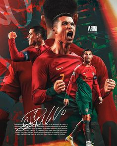 an advertisement for nike featuring portugal's cristianoo and his team mates