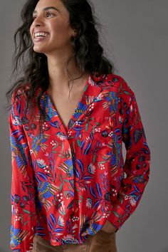 ANTHROPOLOGIE SUPER NICE LETTERS ELYSA BUTTONDOWN SHIRT BLOUSE TOP RED S SMALL | eBay Nice Letters, Art Outfits, Shirt Blouses Tops, Pretty Style, Night Shirt, Petite Size, Women's Plaid Shirt, Shirt Blouses, Anthropologie