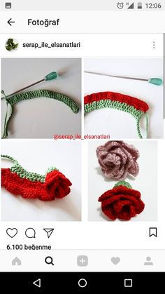 crochet rose flower headbands on the app store's iphone screen