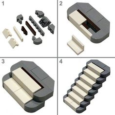 instructions for building a lego set including steps, stairs, and parts to make it look like they are from the movie back to the future