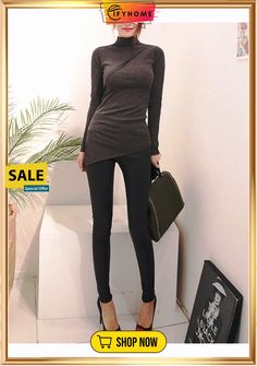 Tight Turtleneck Simple Long Sleeve Top Versatile Non-stretch Tops For Winter, Winter Workwear Tops In Slim Fit, Winter Workwear Slim Fit Tops, Slim Fit Winter Workwear Tops, Long Sleeve Turtleneck, Long Sleeve Top, Long Sleeve Tops, Sleeve Top, Tights