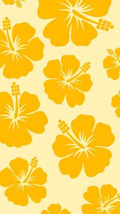 a yellow and white flower pattern on a beige background