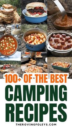 the cover of the book, 100 of the best camping recipes