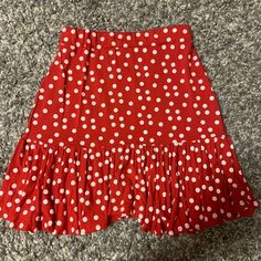 Brand New Never Worn Size Small- Medium Let Me Know If You Need For Info!! :-) Red Tiered Mini Skirt For Day Out, Cute Fitted Red Skirt, Red Polka Dot Skirt, Polka Dot Skirt, Dot Skirt, Red Polka Dot, Polka Dot, Red And White, Polka Dots