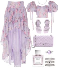 lavender Outfit | ShopLook Light Purple Outfit, Lavender Outfit Ideas, Lavender Outfits, K Drama Fashion, Lavender Heels, Lavender Outfit, Drama Fashion, Lavender Haze, Idol Fashion