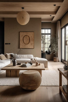 52 East-Meets-West Living Room Designs: Japandi Farmhouse Styles Japandi Country House, East Meets West Interior Design, Rustic Earthy Living Room, Eastern Interior Design, Wabi Sabi Living Room Interior Design, Japandi Farmhouse, Zen Living Rooms, Wabi Sabi Living Room