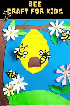 paper crafts, kids crafts, paper bee craft Honeybee Crafts For Kids, Bee Model School Project, Bee School Project, Easy Bee Craft, 3d Bee Hive Craft, Fun Kid Crafts, Beehive Drawing, Bee Pollination Activity