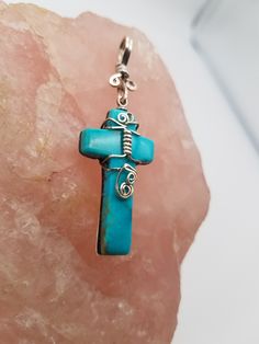 Who do you know who would like this pendant? Let us know and we can sell you one! ( ;  https://etsy.me/2WG09Lq Handmade Turquoise Cross Jewelry, Bohemian Blue Cross Jewelry, Handmade Turquoise Cross Necklace, Handmade Blue Turquoise Spiritual Necklace, Adjustable Blue Cross-shaped Jewelry, Artisan Blue Turquoise Necklace Nickel Free, Artisan Blue Turquoise Nickel-free Necklace, Blue Turquoise Wire-wrapped Necklace Gift, Blue Wire Wrapped Turquoise Necklace Gift