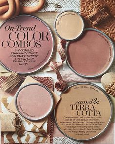 three different shades of pink and brown on the cover of an article about color combos