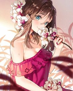 Anime People, 영감을 주는 캐릭터, Anime Angel, Dark Souls, Anime Kawaii, Anime Artwork, An Anime, Manga Girl, Flower Tattoos