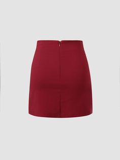 Chaim Solid Color High Waist Skirt High Waist Relaxed Mini Skirt, Solid Color Mini Pencil Skirt, Waist Skirt, High Waisted Skirt, Solid Color, High Waisted, Color