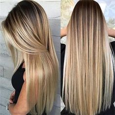 Rambut Brunette, Blonde Hair With Highlights, Long Blonde Hair, Blonde Ombre