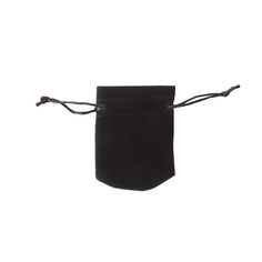 a small black pouch with a string hanging from the side on a white background photo