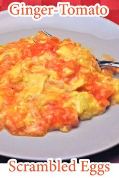 a white plate topped with an omelet covered in cheese and tomato toppings