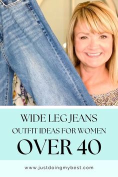 Wide Leg Pants Outfit Winter Casual, Ladies Wide Leg Jeans Outfits, Best Pull On Jeans For Women, How To Style Flare Jeans Winter Casual, Jeans For Middle Aged Women, Bell Bottom Jeans Outfit Work, Flare Jeans Over 50, Wide Leg Womens Jeans, Wide Leg Carpenter Jeans Outfit