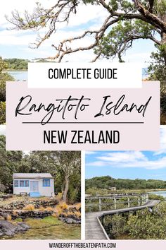 the complete guide to kangarooto island, new zealand with text overlaying it