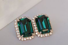 Green Jewelry For Evening - May Birthstone, Elegant Dark Green Jewelry For Weddings, Emerald Bridal Jewelry, Wedding Dark Green, Dark Green Earrings, Purple Wedding Jewelry, Green Stud Earrings, Earrings Prom