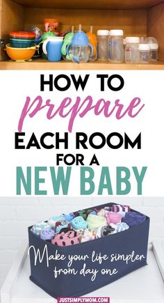 a baby changing table with the title how to prepare each room for a new baby