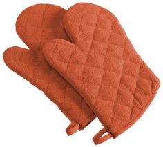 two oven mitts sitting on top of each other