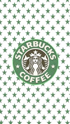 the starbucks logo is surrounded by green stars