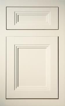 two white cabinets with square and rectangle design on the top, bottom and bottom